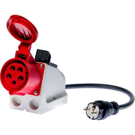 Adaptador de enchufe trifásico Sonel waadapat32pr 32A con interruptor