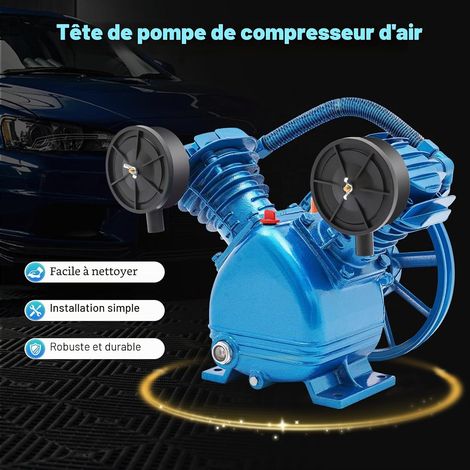 Pompe à TêTe De Compresseur D'Air Pac, TêTe De Pompe Compresseur Moteur, Outil Pneumatique, Type De Piston à Double Cylindre, Avec Silencieux, Pour SynthèSe Gaz RéFrigéRation 1000 tr/min