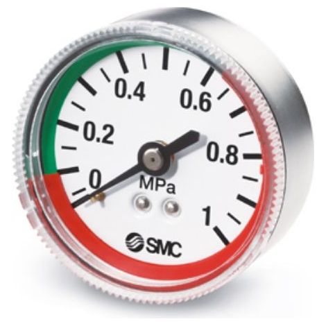 Manomètre SMC, 0MPa à 4bar, raccord R 1/8, Ø cadran 42.5mm ( Prix pour 1 )