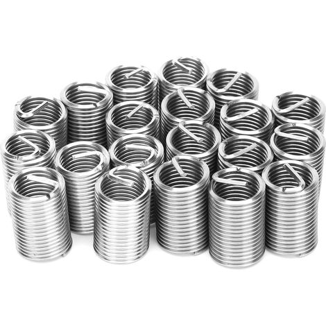 Lot de 20 douilles de réparation de filetage, inserts filetés en acier inoxydable M12 x 1,52,5D