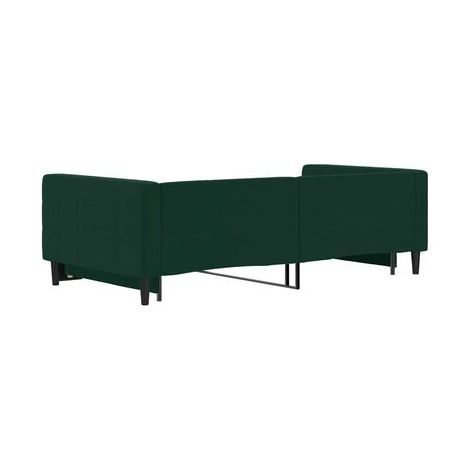 Lit de jour avec tiroir (matelas non inclus) Vert foncé 100 × 200 cm, rangement pratique intégré, pour chambre, confort quotidien, assemblage rapide (1/5)
