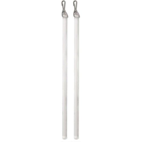 Lot de 2 baguettes de rechange en plastique pour rideaux, avec crochet, pour ouvrir et fermer les rideaux, blanc (transparent). (1/5)