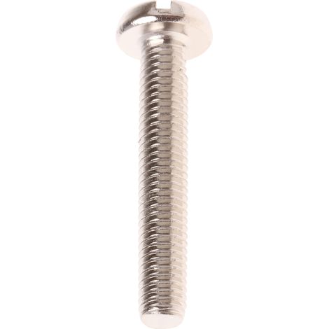 Vis à métaux RS PRO M5 à tête Cylindrique fendue en Laiton, 30mm ( Prix pour Sachet de 100 ) (1/2)