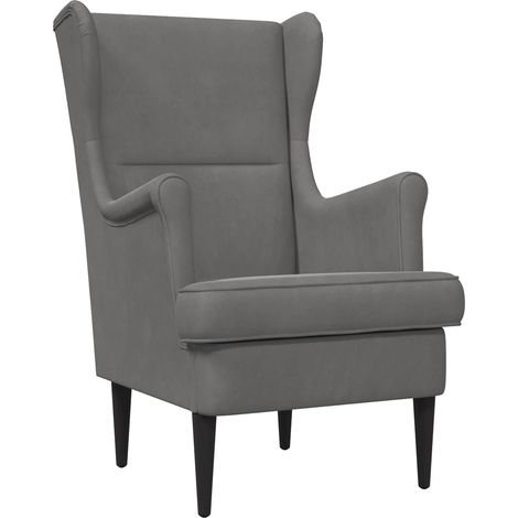 vidaXL Poltrona Grigio Scuro Velluto