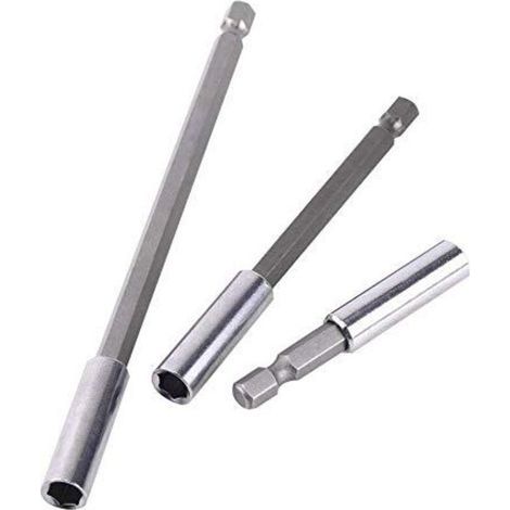 3pcs 1/4" 60/100/150mm Perceuse Électrique Tournevis Embout Hexagonal Titulaire de Bits Extension Bar Porte-Bit Foret Magnétique Outil de la Tige (1/4)