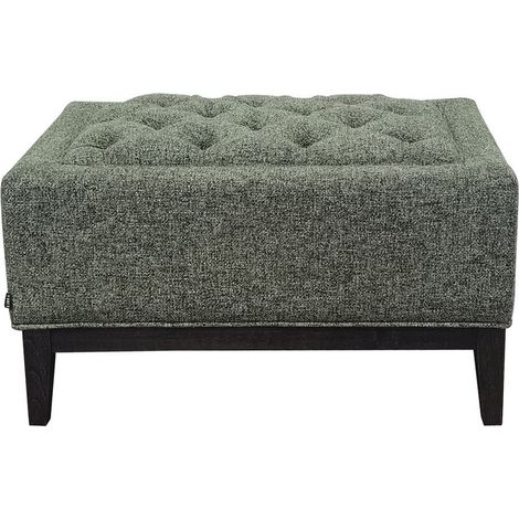 Theodore Buttoned Stool - Wood/Foam/Poly/Metal - L61 x W81 x H48 cm - Forest Green