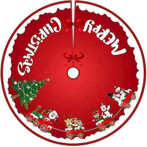 Jupe de sapin de Noël ronde, housse de sapin de Noël traditionnelle, tapis de sapin décoratif 90 cm (1/5)