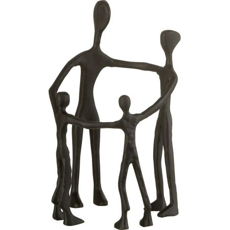 Statuette Déco "Famille en Cercle" 31cm Noir (1/2)