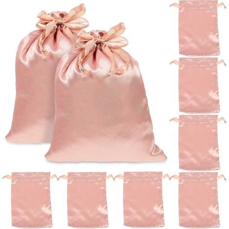 Lot de 40 pochettes cadeaux en satin compatibles avec le rangement de bijoux, couleur or rose, à cordon coulissant (1/5)