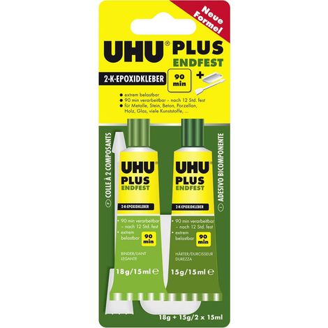 UHU Endfest adhésif époxy transparent 15 ml durable