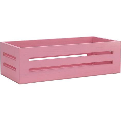 Panier rangement bois polyvalent rose 12.99 X 6.1 X 3.94in caisse stockage pour salle de bain chambre papier toilette (1/5)