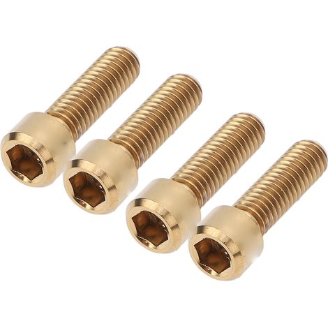 Lot de 4 vis de fixation M6x20 mm pour freins à disque, en alliage de titane, pour système de freinage de VTT (dorées). (1/5)