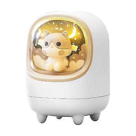 3life Luftbefeuchter für Zuhause, 350 ml, Ultraschall-Kaltnebel-Aromaöl-Diffusor mit niedlichem Haustiermotiv, LED-Warmlicht, USB-wiederaufladbar – M23 Weiß (1/5)