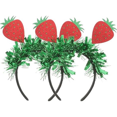 Lot de 2 bandeaux décoratifs en forme de fraise, accessoire de cheveux en feutre, coiffe de printemps pour fête (1/5)