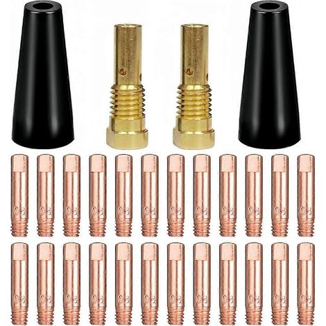 Kit d'accessoires de soudage MIG sans gaz avec 24 buses à flux continu (0,030 pouce). (1/5)