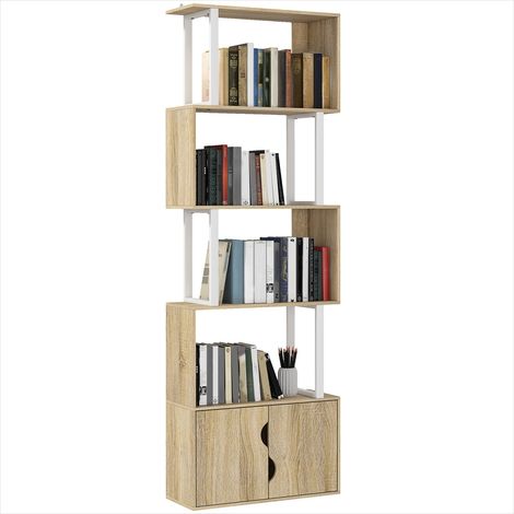 Bibliothèque 5 niveaux avec placard 60 x 23,8 x 179,2 cm bois (1/5)