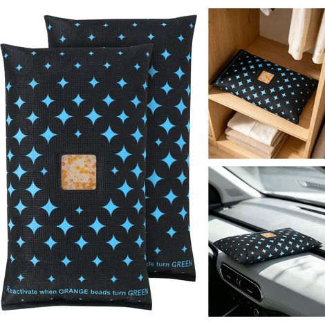 TolleTour Deshumidificador para coche de 1 200 g, pack de 2, reutilizable, con indicador de humedad (1/5)