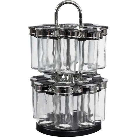 Carrousel à Epices 2 Etages avec 16 Pots en Verre (1/2)
