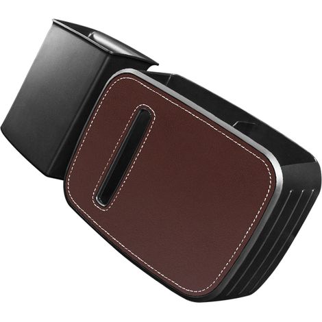 Poubelle de voiture amovible, poubelle arrière, boîte de rangement pour poubelle de voiture, marron. (1/5)