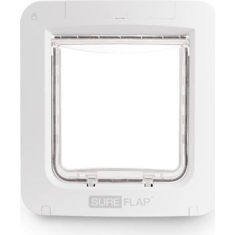 Les Tendances – Chatière électronique connectée SUREFLAP – Contrôle à distance – Pour chat et chien – Coloris blanc – Dimensions adaptées