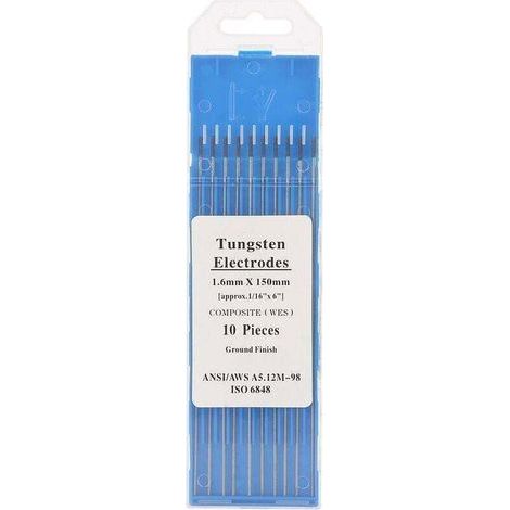 Ulisem10Pcs Électrode de Tungstène de Soudage, Électrode de Tungstène Composite Tête, Violet 1.6 150mm TIG Électrodes de Soudage Electrode de soudure par points (1/4)
