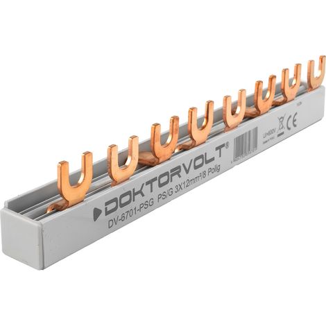Barre omnibus à connexion en peigne triphasée à 8 modules, pont 12MM2 pour modèles S (1/5)