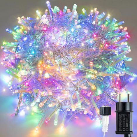 Guirlande lumineuse LED pour intérieur et extérieur - Blanc chaud - Fonctionne avec prise - Idéal pour Noël, fête, mariage (couleur, 30M/300) (1/5)