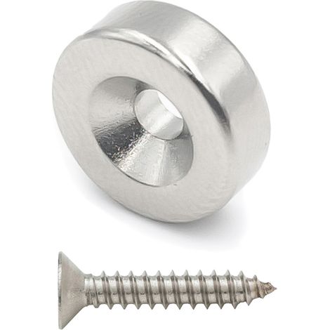 Neodym-Magnet mit einer Bohrung für eine 14x5-mm-Schraube, Ring, Zylinder - Hunter