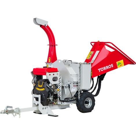 Broyeur de branches pro avec alimentation à rouleau hydraulique 27ch 740 cc 120 mm - Démarrage électrique - Puissant et Rapide Torros HDK130H (1/5)