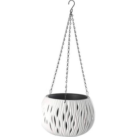 Pot suspendu pour plantes d'intérieur et d'extérieur, blanc (1/5)