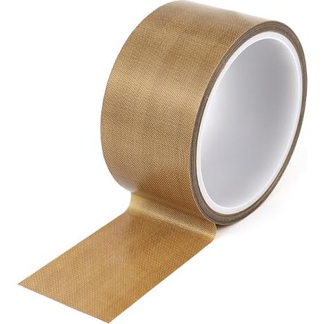 Ruban enduit de tissu de fibre de verre PTFE (polytétrafluoroéthylène) (2 pouces x 33 pieds x 0,18 mm), ruban en fibre de verre résistant aux hautes températures, adapté aux machines de scellage sous (1/5)
