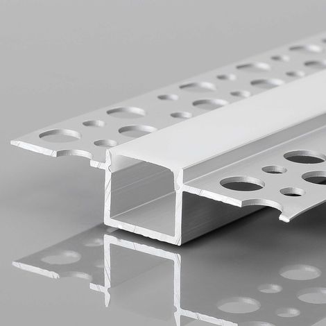 Profil pour ruban LED - encastré / sans rebord - 9x15mm - Avec - Argent