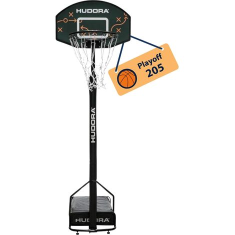 HUDORA Canestro da Basket Playoff 205 - Canestro da Basket con Supporto Regolabile per Bambini e Ragazzi - Canestro Mobile da Esterno per Giardino - Canestro da Basket con Supporto e Ruote (1/5)