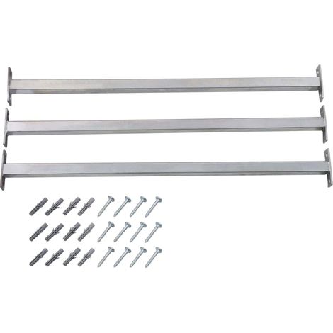 Vidaxl – Barres de sécurité ajustables pour fenêtres 3 pcs 710-1200 mm – Acier galvanisé – Finition argentée moderne – Installation facile