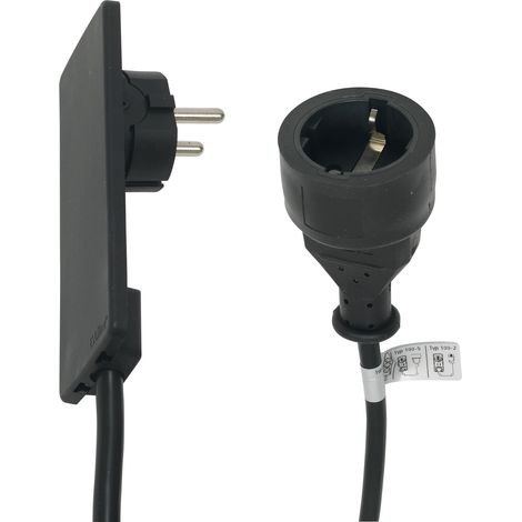 EVOline 151000155100 Strom Verlängerungskabel 16 A Schwarz 1.50 m H05VV-F 3G 1,5 mm² (1/5)