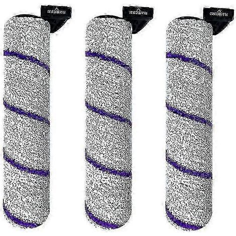 Brosse Rouleau 3 Pièces Lave-Sol, Désinfectante Autonettoyante Raclante Intégrée, Accessoire Rechange Nettoyage Sols Durs (1/5)