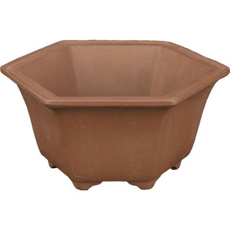 Vaso per bonsai esagonale in gres 10x10x5 cm - YM47