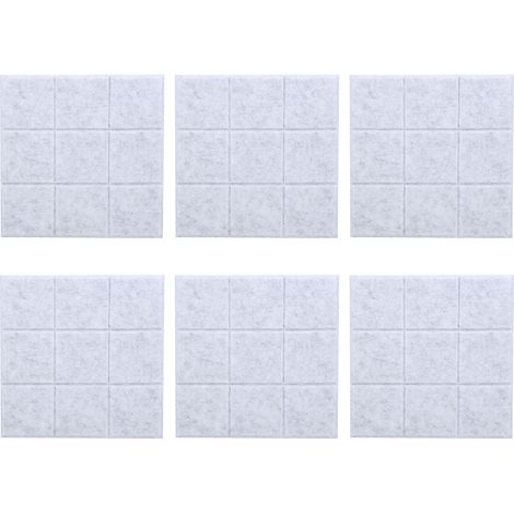 Panneau Acoustique en Feutre Absorbant le Bruit 6 Pièces, Petit Damier, Résistant au Feu, Grille Insonorisante, Gris Argenté (1/5)