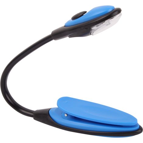 Lampe Led - Flexible - Clip - Pour Lecture Livre Et Bureau - Alimentation Piles Bouton - 30 cm - Bleu (1/5)