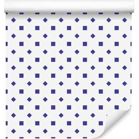 Papier peint à pois blancs et bleus pour salon et chambre 50x1000 cm (1/5)