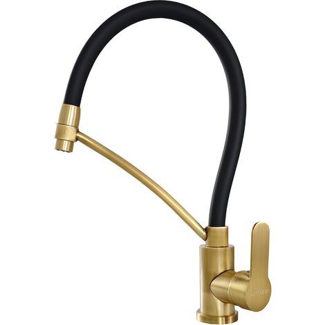 Flexible Kitchen Tap Silicone Black Antique Brass (1/5)
