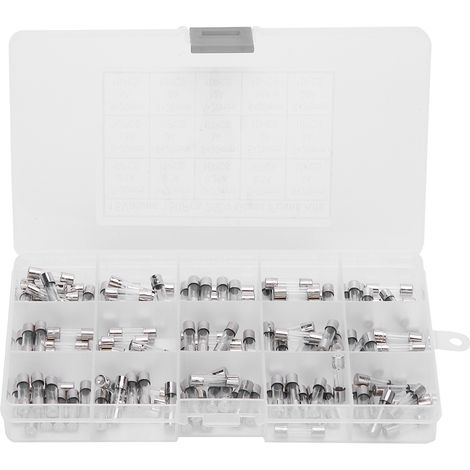 Kit assorti de fusibles en Tube de verre, 150 pièces, fournitures d'outils 0,1a-20a 250V 5x20mm avec boîte de rangement
