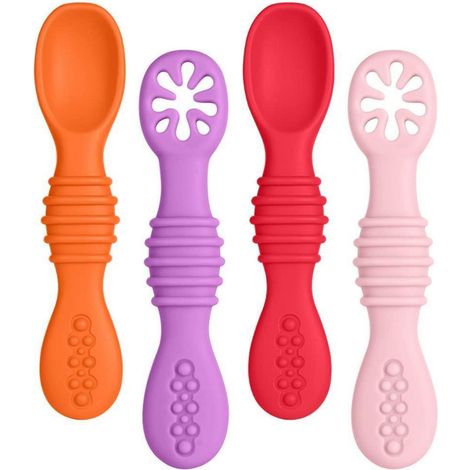 Baby Lernlöffel Silikon 4 Stück, weich & flexibel, BPA-frei, ab 4 Monate (1/5)