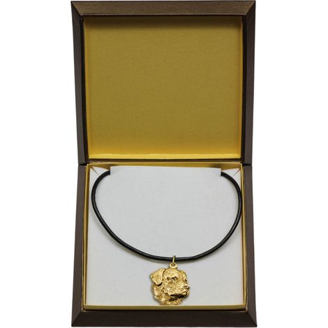 Rottweiler II - collana con ciondolo per cani in confezione regalo, ciondolo placcato oro per gli amanti dei cani, gioiello di grande effetto di Art-Dog (1/5)