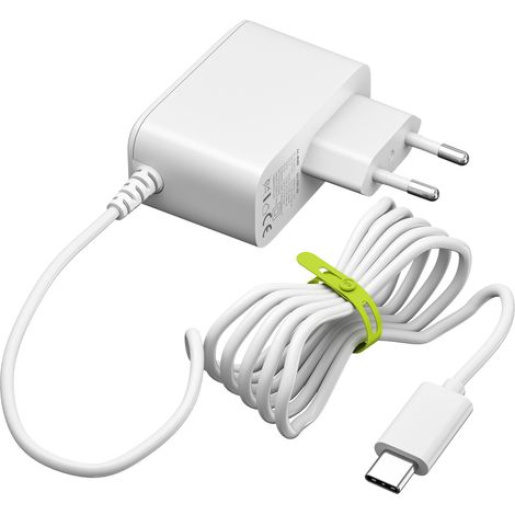 Fuente de alimentación para raspberry pi 5, 27 w, gan, blanco, fuente de alimentación compacta de repuesto con enchufe usb-c. (1/5)