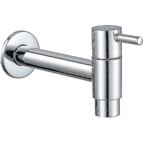 Pool-Wischmopp-Wasserhahn, schwarze Wandarmatur, Wandarmatur, Kaltwasserhahn, Badezimmer, Waschbecken, Balkon, Küche, wassersparende Edelstahlarmatur (silber) (1/5)