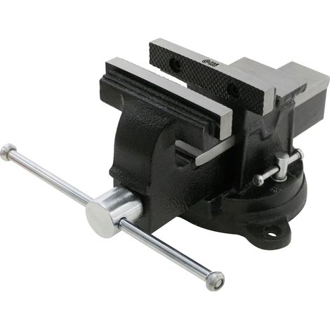 Étau d’établi en fonte – 100 mm, ouverture 160 mm, base pivotante 360°