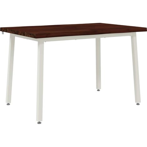 110 x 55 x 75 cm Madera de Acacia Sólida Marrón oscuro y Blanco vidaXL (1/5)