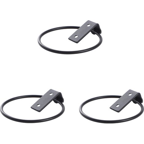 Ensemble de 3 supports muraux pour pots de fleurs dimensions 17,5 x 15 x 6,3 cm en fer pliables avec vis incluses pour intérieur et extérieur couleur noire (1/4)