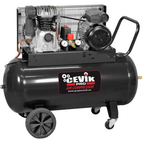 Compresor correa pro 100 litros 3hp trifasico 400v ca-pro100-3tf CEVIK